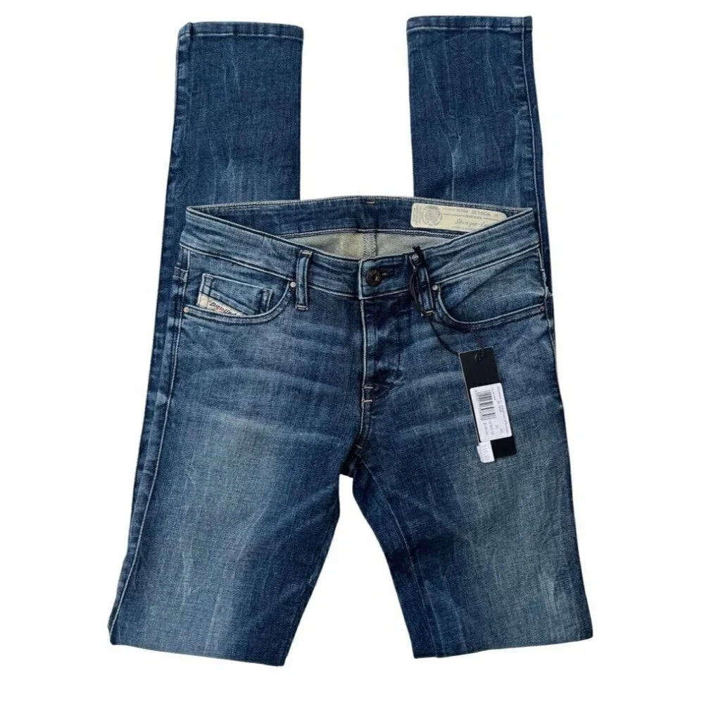 Diesel Womens Skinzee Low Super Slim Skinny Low Waist jeans Size W26 L32 $198 - Picture 7 of 13